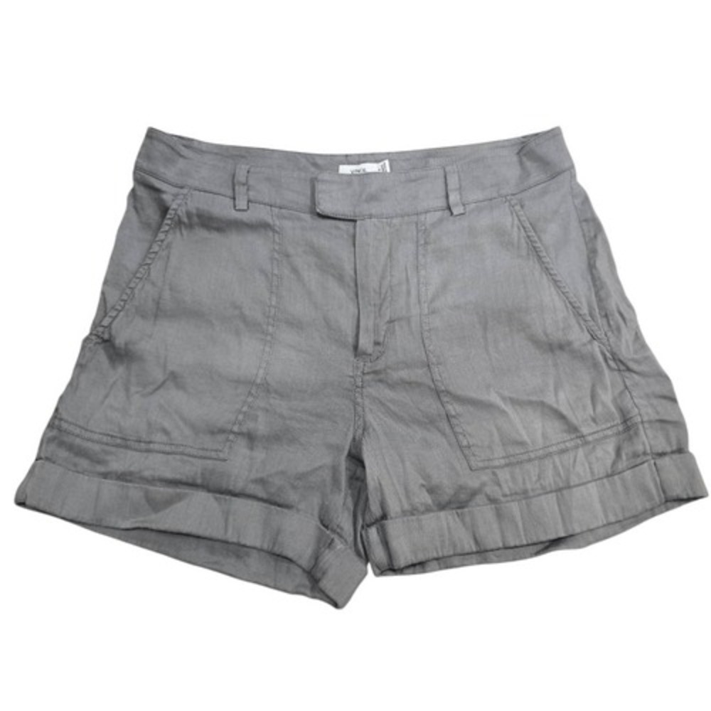 Vince Chino Shorts Women's Gray 6 Linen Blend Hook & Eye Pockets Casual Outdoor